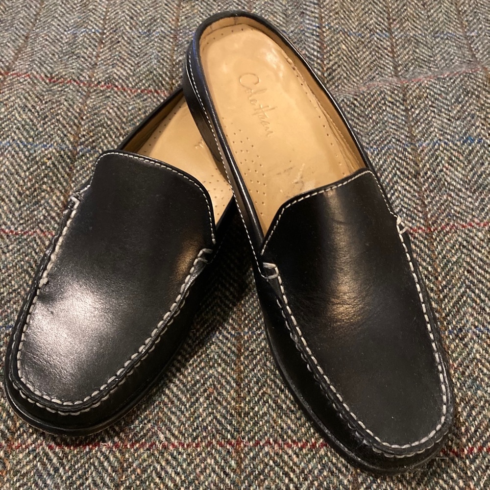 Cole Haan Black Leather Mules